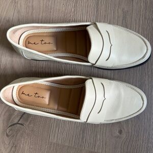 White penny loafer